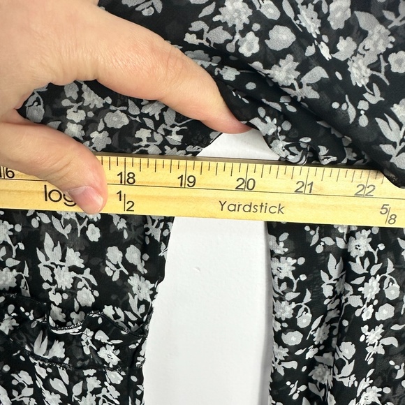 Express Black Floral Mini Dress Women M Cottagecore Coquette Fairy Romantic - Picture 4 of 5